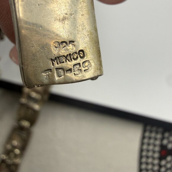 Heavy Sterling Silver Taxco Mexico Eagle Warrior Necklace Carved Amethyst Face - Picture 4 of 6